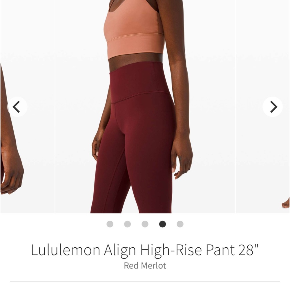 2.Lululemon Athletica Align High-Rise Leggings in Red Merlot